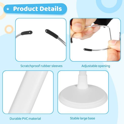 4 Pcs Doll Stands, Adjustable Display Stands for 13-18in American Dolls, Action Figure Support Brackets, White Doll Organizing Holders, PVC Displa...