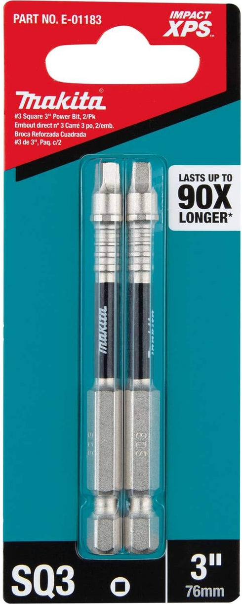 Makita E-01183 Impact XPS™ #3 Square 3" Power Bit, 2/pk...
