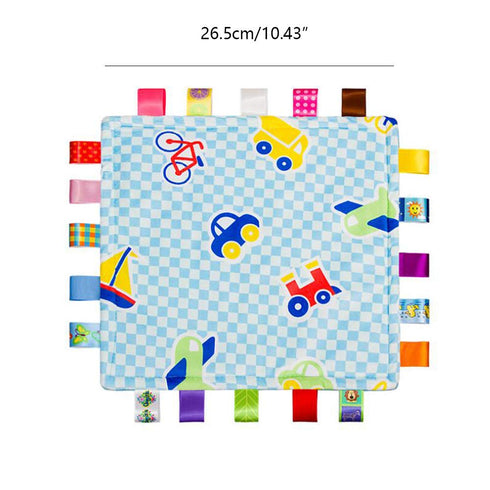 G-Tree Baby Infant Taggy Blanket Soft Touch Plush Colourful Security Comfortable Taggie Presant Blue Car,Best Gift Present for Babies...