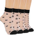 4 Pairs See Through Socks Elastic Womens Sheer Socks Thin Transparent Mesh Socks Clear Nylon Socks Lace Ruffle Sheer Crew Socks Women Fashion...