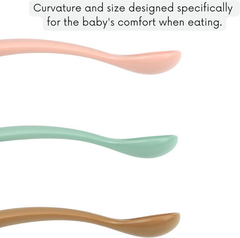 | Baby & Toddler Safe Feeding Spoon Set - BPA-Free, Ergonomic Design for Easy Grip, 3-Pack....