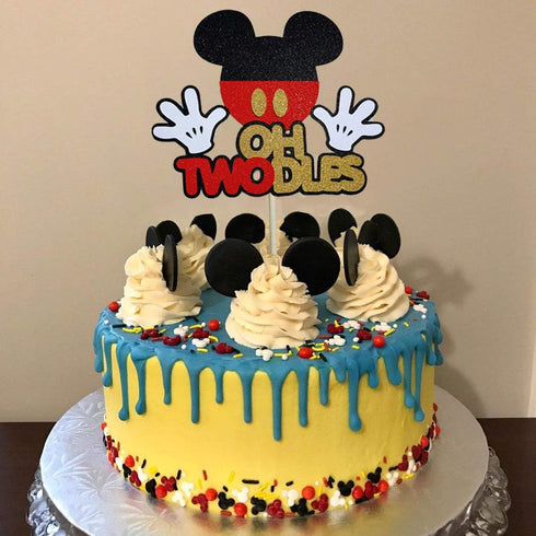 Oh Twodles Mouse Cake Topper 2nd Birthday Party Supplies Cake Decorations Second Birthday Party Theme...