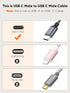 CableCreation Short USB C to USB C Cable 60W 0.5FT, USB Type C Fast Charging Cable Compatible with iPhone 15 Series, MacBook Pro, iPad Pro Air 4, ...
