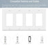 4-Gang Switch Outlet Wall Plate Cover Decorator Electrical Faceplate for Light Switch, Smart Switch, Receptacle, Dimmers, USB Outlet, GFCI, White ...