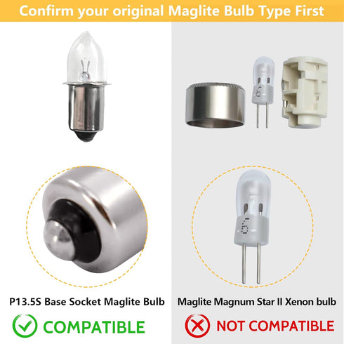 Light Led Conversion Kit for Maglite LED Conversion Kit, 3W DC 4-12V LED Flashlight Bulbs for MagLite 3-6 Cell C/D Flashlights Torch (2 Pack)...