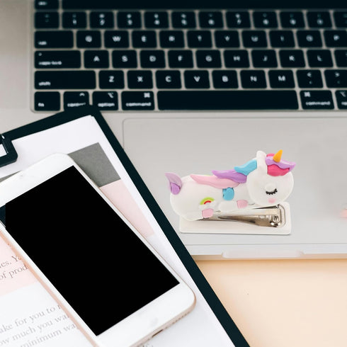 Stapler, Cute Animal Silicone Stapler Desktop Stitcher Art Figurine Statue Sculpture Handy Stapler for Home Office for Kids...