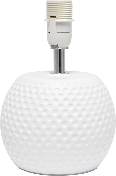 Simple Designs LT2084-PNK Mini Studded Texture White Ceramic Bedside Table Lamp, Pink...