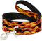 Dog Leash Flames Vivid Black Orange 6 Feet Long 0.5 Inch Wide...