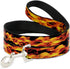 Dog Leash Flames Vivid Black Orange 6 Feet Long 0.5 Inch Wide...