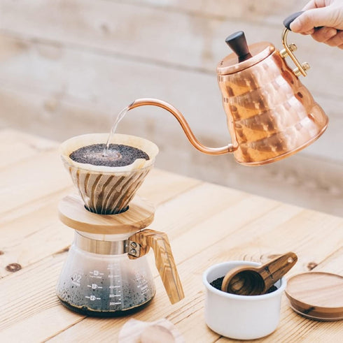 Hario VDGR-02-OV V60 Heat Resistant Glass, Permeable, Coffee Dripper, Olive Wood, 02, Coffee Drip, For 1 to 4 Cups...