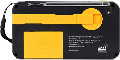 Kaito Voyager ECO Emergency Radio KA336 AM/FM NOAA Weather Alert 5-Way Powered Solar Crank Radio Receiver with LED Flashlight and USB Mobile Phone...