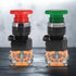 Emergency Push Button Switch, Green&Red Mushroom Head, for Home or Industrial Equipment, Operating Rooms, Distribution Boxes, NO NC, 22mm, Spring ...