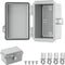 Waterproof Electrical Junction Box, Hinged Cover, IP67 Weatherproof ABS Plastic Enclosure with Mounting Plate, Wall Brackets (5.9"*3.9"*3.5", Grey...
