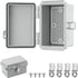 Waterproof Electrical Junction Box, Hinged Cover, IP67 Weatherproof ABS Plastic Enclosure with Mounting Plate, Wall Brackets (5.9"*3.9"*3.5", Grey...