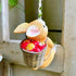 Outdoor Statues for Garden: Bunny Sculpture with Hanging Hemp Rope Animal Rabbit Outside Adorable Patio Balcony Yard Decor Patio Gifts for Women M...