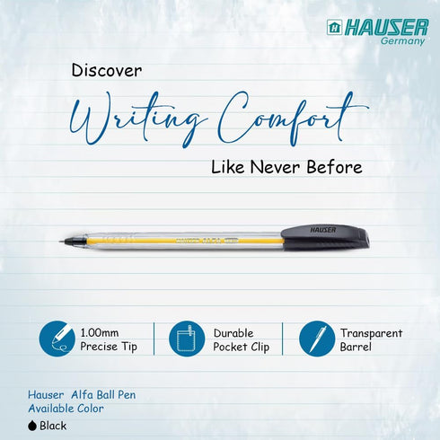HAUSER ALFA Tricone Black Ballpoint Pens 25 Pc, 1.00 MM Bold Pens, Back To School Supplies, Office Pens, Desk Essentials, Education Supplies & Cra...