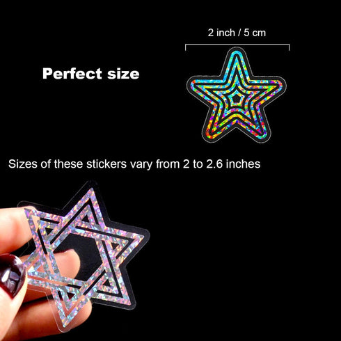 Holographic stars Stickers Glitter Silver Transparent Waterproof Decoration Sticker for DIY Scrapbooking Supplies crafts Phone Case Water Bottles ...
