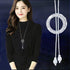 Sither Long Hoop Necklace for Women Crystal Pendant Necklace Sweater Chain Statement Necklace Choker Adjustable Charm Jewelry Crystal Accessories ...