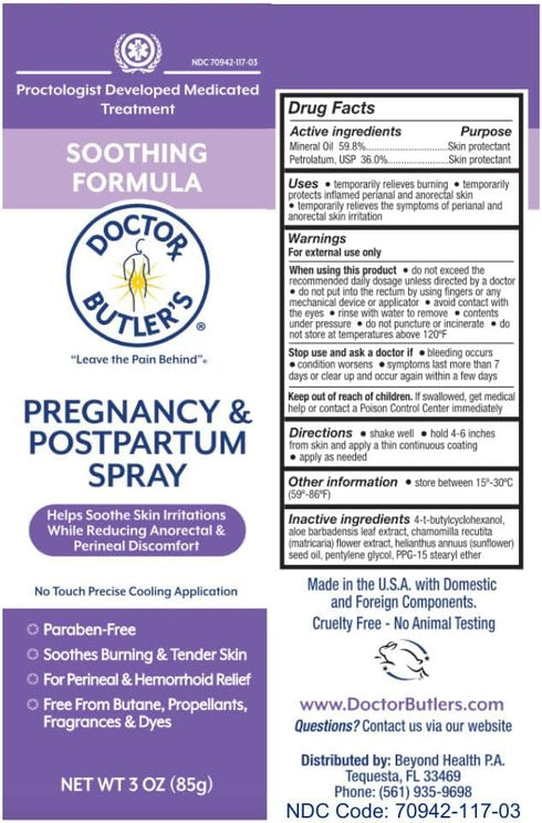 Doctor Butler's Pregnancy & Postpartum Spray - Perineal Spray and Hemorrhoid Treatment with Aloe and Chamomile, Pregnancy Support and Postpartum E...