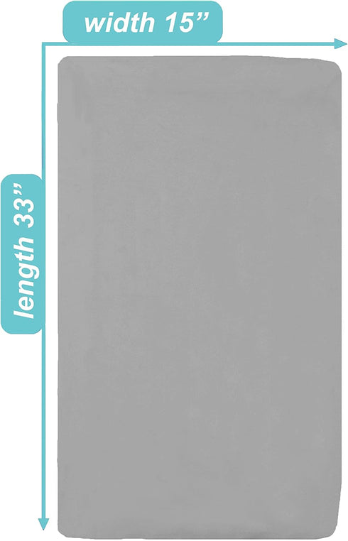 American Baby Company 15" x 33" Fitted Bassinet Sheet, 100% Natural Cotton Jersey Knit, Gray, Soft Breathable, for Boys and Girls...
