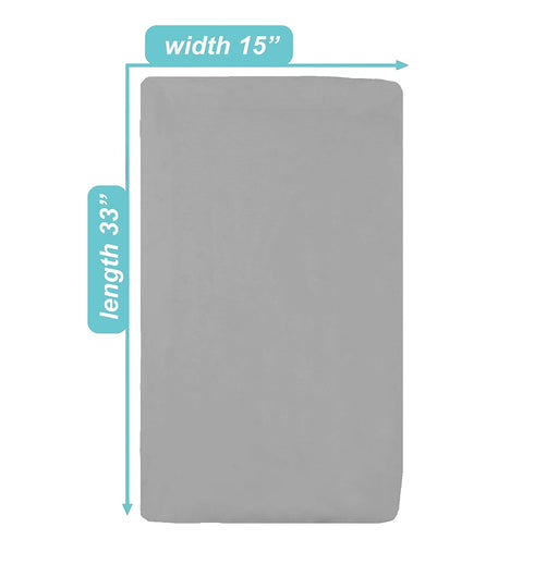 American Baby Company 15" x 33" Fitted Bassinet Sheet, 100% Natural Cotton Jersey Knit, Grey, Soft Breathable, for Boys and Girls, Pack of 2...