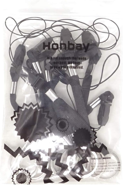 Honbay 10PCS Black Nylon Straps Lanyards with Detachable Buckle for Flashlight, Cell Phone, USB Flash Drive, MP3, MP4, and Other Small Electronic ...