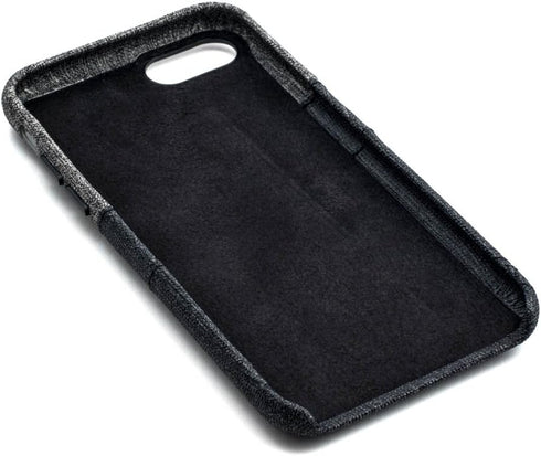 Dockem Wallet Card Case for iPhone SE 3 (2022), SE 2 (2020) & iPhone 8/7: Canvas Style Synthetic Leather with 2 Card Holder Slots (Luxe, Black & G...
