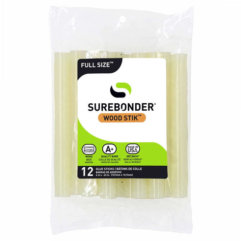 Surebonder WS-12 Full Size 4" Wood Hot Glue Stick - 12 Pack...