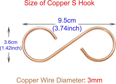 Window Mount Hook Copper for Hummingbird Feeder Hanger with Suction Cups & Copper S Hook 1Pcs...