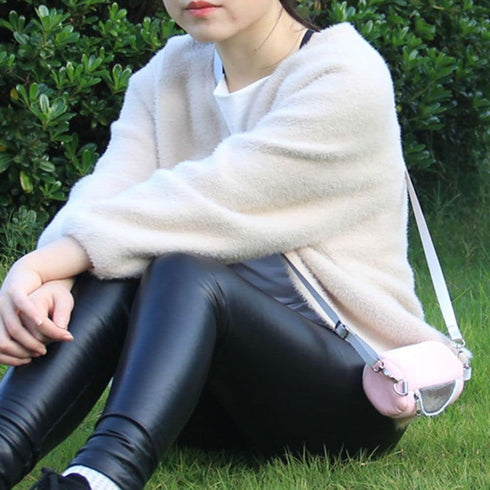 Hamster Travel Carrier Bag Round Crossbody Bag Portable Hamster Pet Bag Handbag with Adjustable Single Shoulder Strap Small Pet Supplies(Pink)...