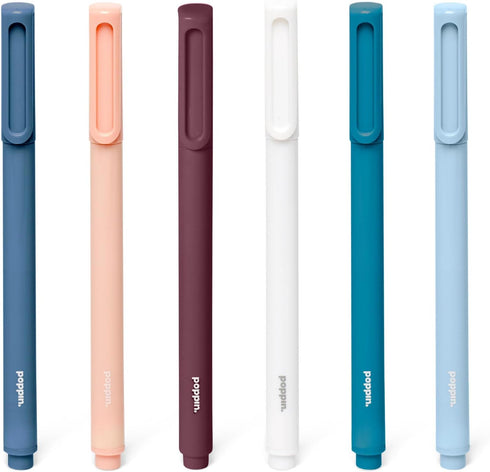 Poppin Signature Ballpoint Pens, Professional Office Pens, Medium Point 1mm, Set of 6 (Assorted Contemporary with Black Ink)...