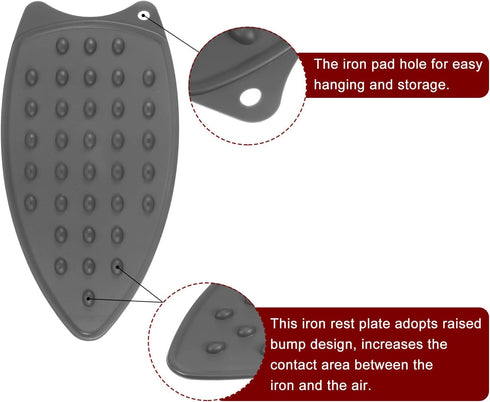 Silicone Iron Rest Pad, Multipurpose Iron Hot Resistant Mat Iron Rest Plate for Ironing Board Hot Heat Resistant Steam Compact Mat, Grey...