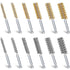 12 Pcs Bore Brush for Drill, Variety of Size Stainless Steel Cleaning Brush, Power Drill Impact Driver Pipe Hex Drill Shank Drill Wire Brush Set f...