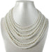 Kalse 8 Layers Strand Simulated Pearl Strand Bib Pendant Choker Chain Necklace...