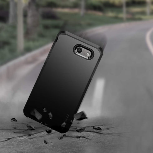 J&D Case Compatible for Samsung Galaxy J3 Emerge, 2017, Prime, Heavy Duty Dual Layer Hybrid Shock Proof Protective Rugged Bumper, Black...