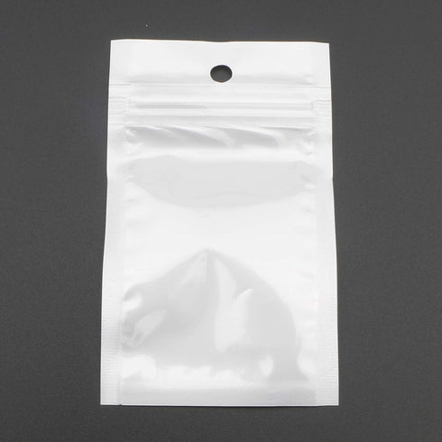 Ellbest 300pcs 2.36” x 3.94” White Clear Bag, Self Seal Plastic Retail Packaging Bag Zip Lock Reclosable Bag Storage Pouch with Hang Hole for Smal...