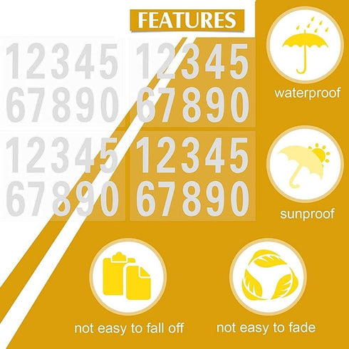 40Pcs Reflective Mailbox Number Sticker Decal Adhesive Reflective Address Numbers 0-9 for Window,Signs,Door,Cars(1 inch),Mailbox Numbers,Tools and...