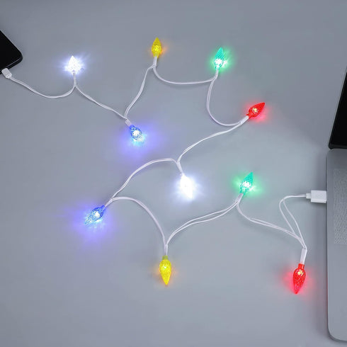 LED Christmas Light Phone Charger Cord USB Charging Cable Gift for Phone 14/13/12/11 Pro/XS/XS Max/XR/X/8 Plus/ 8/7 Plus/7s Plus/6s/6/5s/5c/5Pad w...