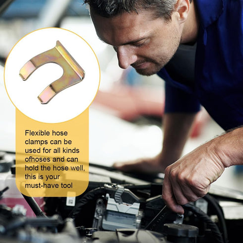 15 Pcs Brake Line Clips Metal Brake Line Retainer, Steel Replacement U Shaped Brake Hose Bracket Brake Hose Retaining Clamp, Replacement Hose Reta...