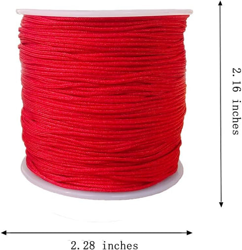 109 Yards 0.8 mm Nylon Cord Thread Beading String for Macrame Bracelets Chinese Knotting,Necklaces,Pendant,Jewelry Making (Red)...