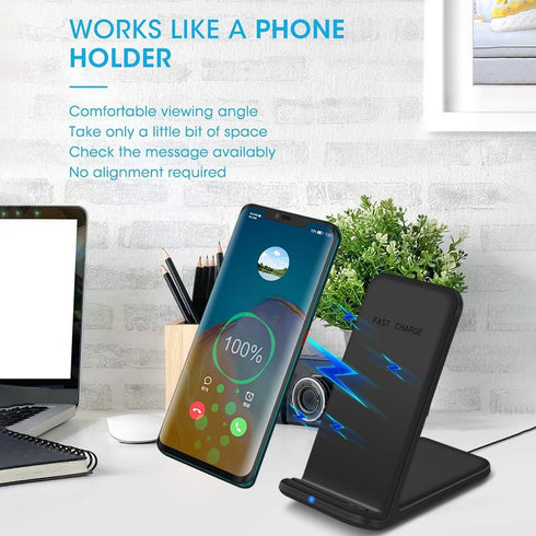 Wireless Charger, 20W Max Fast Charging Stand for Samsung Galaxy S24 S24+ S24 Ultra S23 S22 S21 S20 S10 S9 S8 Note20, Charging Station for Google ...