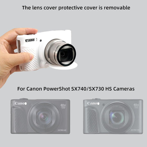 SZHSYJY Camera Case for Canon PowerShot SX740/ SX730 Digital Camera,Soft Silicone Protective Bag Removable Lens Cover,Anti-Scratch Slim Fit Lightw...