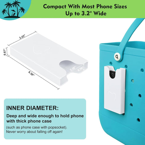 Phone Holder For Bogg Bag, Compatible with Simple Modern Bag & XL/Original Bogg Bag Accessories Insert, Universal ABS Plastic Cell Phone Case Hold...