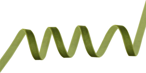 Moss Green Velvet Ribbon 3/8 Inch Single Face Thin Velvet Ribbon for Gift Wrapping, Green Ribbon Wedding, Ribbon for Hair Bows, Choker, Cafts, Bou...