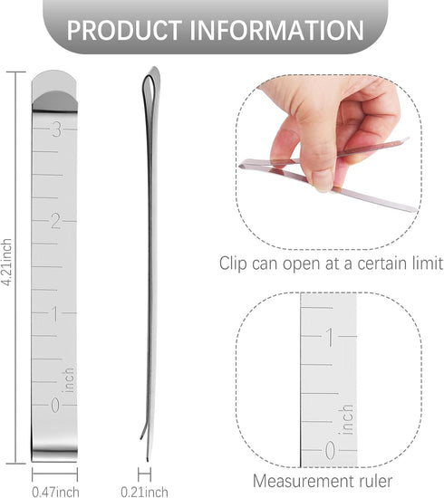 Stainless Steel Sewing Clips (Set of 12) with 3-Inch Measurements Stamped on The Clips for Holding Fabric and Marking Lengths When Sewing Fabrics...