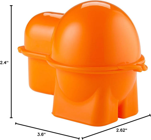 Hutzler Egg To-Go Snack Container with Spice Shaker, Orange...