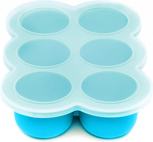 WeeSprout Silicone Freezer Tray with Clip on Lid Perfect Food Storage Container for Homemade Baby Food, Vegetable, Fruit Purees, and Breast Milk (...