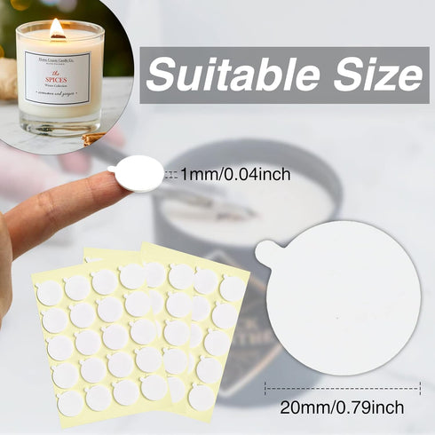 Aubeco 240PCS Candle Making Kit, Candle Wick Stickers, Candle Making Supplies, Double-Sided Stickers with The Little ‘‘Tail’’, Hot Wax Stickers fo...