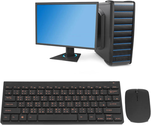 2.4G Chinese English Keyboard Mouse Combo, 78 Keys Traditional Mute Keyboard Laser Engraving, Keyboard Mouse Set for Home, Office...