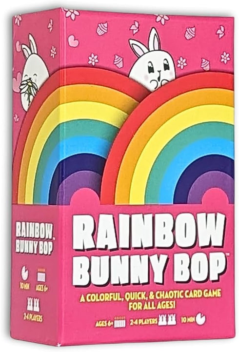Rainbow Bunny Bop Card Game | Quick & Colorful Travel and Family Games for Kids and Adults | 2-4 Players...